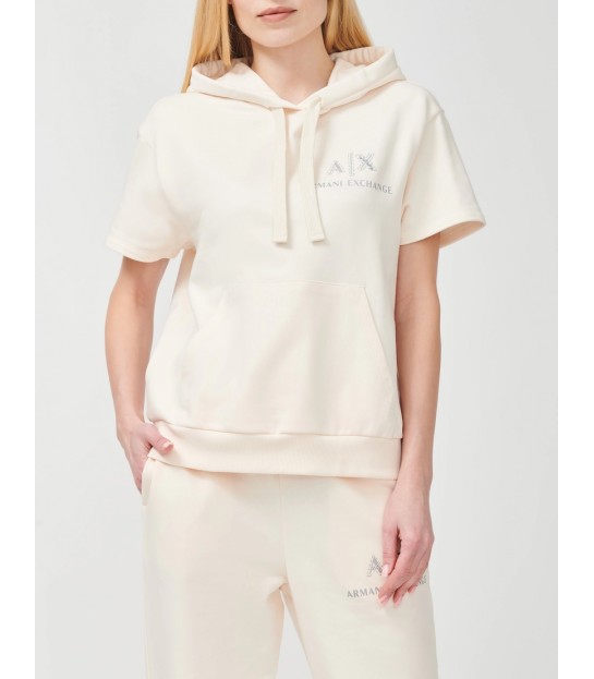 Худи с коротким рукавом молочный XW000161 Armani Exchange - Respected-Person